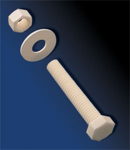 Solid ceramic bolts washers and hex nuts available for immediate delivery